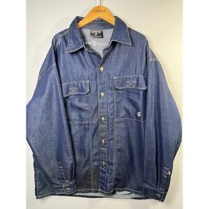 Vintage Y2K Rocawear Denim Jean Jacket Heavyweight EmbroideredHip Hop Grunge 2XL